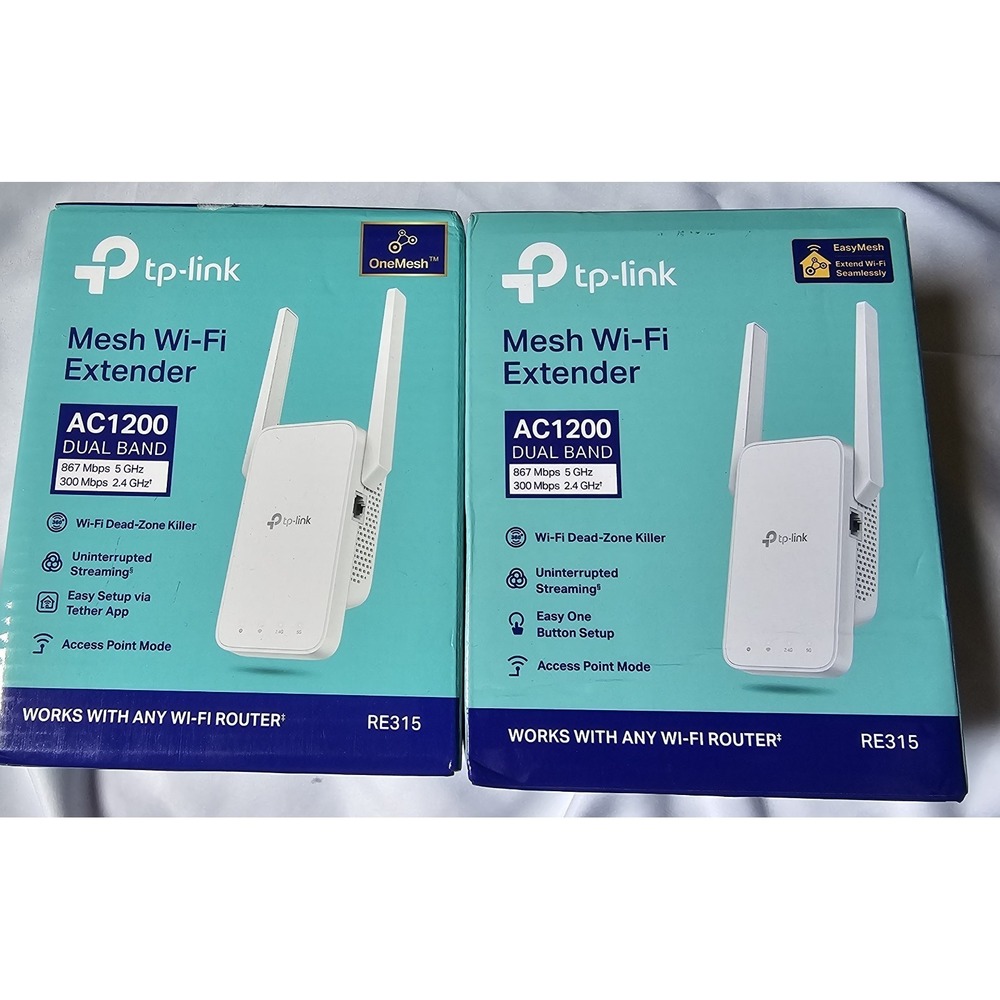 Lot 2 TP-LINK RE315 AC1200 Dual Band Mesh WI-FI Extender  Works Any Wi-Fi Router